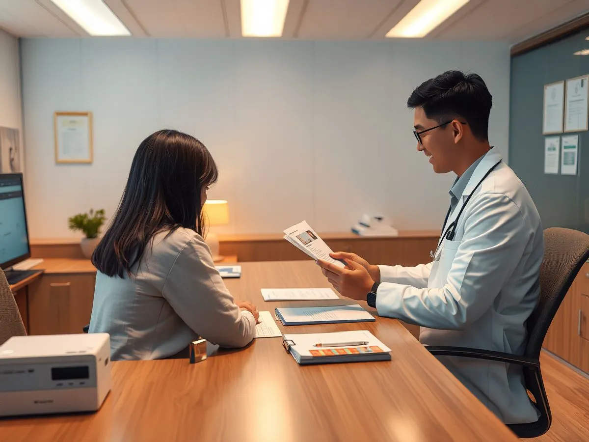 体检咨询顾问为客户解读健康报告