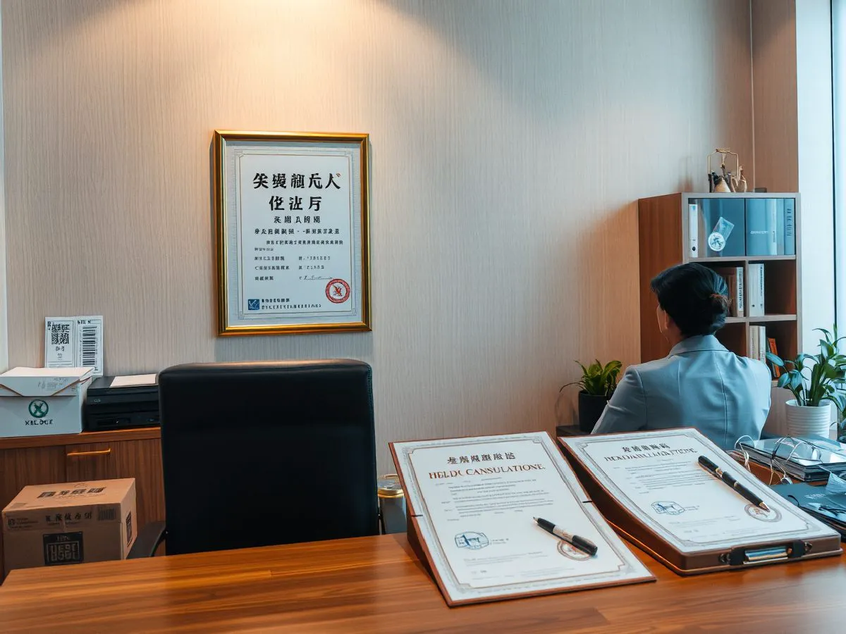 医疗机构执业许可证展示在健康咨询室的墙上